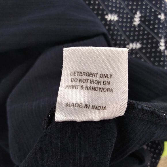 Belita Shirt Womens 4XL Navy Floral 3/4 Sleeve Henley Blouse - Picture 7 of 7